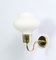 Danish Modern Brass and Opaline Glass Sconces by Acton Bjorn, 1950s, Set of 3 11