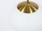 Large Danish Modern Brass and Opaline Glass Peanut Pendant Lamp by Bent Karlby for Lyfa, 1950s, Image 6