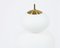 Large Danish Modern Brass and Opaline Glass Peanut Pendant Lamp by Bent Karlby for Lyfa, 1950s, Image 9