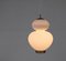 Large Danish Modern Brass and Opaline Glass Peanut Pendant Lamp by Bent Karlby for Lyfa, 1950s, Image 4