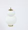 Large Danish Modern Brass and Opaline Glass Peanut Pendant Lamp by Bent Karlby for Lyfa, 1950s, Image 7