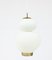 Large Danish Modern Brass and Opaline Glass Peanut Pendant Lamp by Bent Karlby for Lyfa, 1950s, Image 2