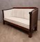 Art Deco Mahogany and White Velvet Sofa, 1940s 10