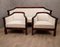 Art Deco Mahogany and White Velvet Sofa, 1940s 1