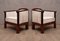 Art Deco Mahogany and White Velvet Armchairs, 1940s, Set of 2 8