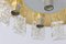 Iced Glass and Brass Flush Mount Light by Doria, 1970s, Image 6
