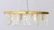 Iced Glass and Brass Flush Mount Light by Doria, 1970s 2