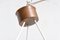 Glass & Brass 3-Light Cylinder Pendant Lamp with White Stripe Shades by Tapio Wirkkala, 1950s 8