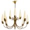 Large Modernist Brass Sputnik Chandelier in the Style of Stilnovo, 1956, Image 1