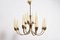 Large Modernist Brass Sputnik Chandelier in the Style of Stilnovo, 1956 2