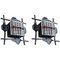 Brutalist Glass and Wrought Iron Lights by Tom Ahlström & Hans Ehrich, 1968, Set of 2, Image 1