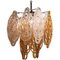 Italian Brown and White Murano Glass Pendant Lamp, 1960s 1