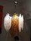 Lámpara colgante italiana de cristal de Murano marrón y blanco, años 60, Imagen 3