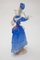 Sculpture Victorian Lady en Verre Opalin Bleu Foncé et Blanc, Italie, 1960s 3