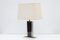 French Black and Clear Acrylic Glass & Brass Table Lamps, 1970s, Set of 2 3