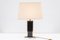 French Black and Clear Acrylic Glass & Brass Table Lamps, 1970s, Set of 2 6