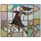 Dutch Window in Stained Glass with Jump Rope Playing Girl from Atelier Mengelberg, 1930s 1