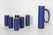Ceramic Jug and Six Mugs with Blue Glaze by Kasper Würtz, 1970s, Set of 7 2