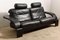 Large Mid-Century Italian Black Leather Lounge Sofa, 1980s 2