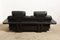 Large Mid-Century Italian Black Leather Lounge Sofa, 1980s 5