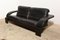 Large Mid-Century Italian Black Leather Lounge Sofa, 1980s 7