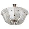 Large Textured Ice Glass Chandelier from Kalmar, 1950s, Image 1