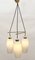 Italian Opaline Glass and Brass Triangle Ceiling Lamp, 1950s, Image 8