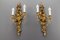 Rococo Style Carved and Polychrome Painted Wooden Sconces, 1930s, Set of 2, Image 3