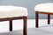 Danish Cabinetmaker Rosewood Ottomans with Sheepskin Upholstery, 1950s, Set of 2 2