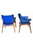 Swedish Blue Leatherette Armchairs, 1960s, Set of 2 2