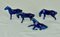 Blue Porcelain Horses, 1950s, Set of 4 10