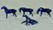 Blue Porcelain Horses, 1950s, Set of 4, Image 3