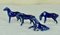 Blue Porcelain Horses, 1950s, Set of 4 1