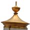 Laternen Deckenlampe aus vergoldetem Metall & goldenem Glas von Lumi, 1950er 4