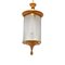 Gilded Metal and Golden Glass Lantern Ceiling Lamp by Lumi, 1950s 2