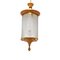 Gilded Metal and Golden Glass Lantern Ceiling Lamp by Lumi, 1950s, Image 2