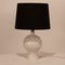 Mid-Century Spanish White Porcelain and Black Shade Table Lamp from lladro, 1970s 7