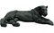 Schwarzer glänzender Löwe aus Polyresine von Zenza Art & Deco 1
