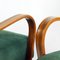 Vintage Green Fabric and Oak Armchairs by Kropacek & Kozelka for Interier Praha, 1940s, Set of 2 16