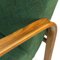 Vintage Green Fabric and Oak Armchairs by Kropacek & Kozelka for Interier Praha, 1940s, Set of 2, Image 6