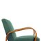 Vintage Sessel aus Grünem Stoff & Eichenholz von Kropacek & Kozelka für Interier Praha, 1940er, 2er Set 13
