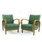 Vintage Green Fabric and Oak Armchairs by Kropacek & Kozelka for Interier Praha, 1940s, Set of 2, Image 19