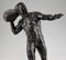 Antique Bronze Sculpture of Male Nude with Stone by Hugo Siegwart 9