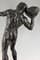 Antique Bronze Sculpture of Male Nude with Stone by Hugo Siegwart 10