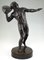 Antique Bronze Sculpture of Male Nude with Stone by Hugo Siegwart, Image 2