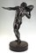 Antique Bronze Sculpture of Male Nude with Stone by Hugo Siegwart 5