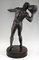 Antique Bronze Sculpture of Male Nude with Stone by Hugo Siegwart 6
