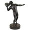 Antique Bronze Sculpture of Male Nude with Stone by Hugo Siegwart 1