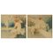 Peintures à l'Aquarelle Nues Art Nouveau par A. Crommen, 1918, Set de 2 1