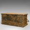 Baúl de comerciantes inglés victoriano antiguo de madera de pino, década de 1850, Imagen 5